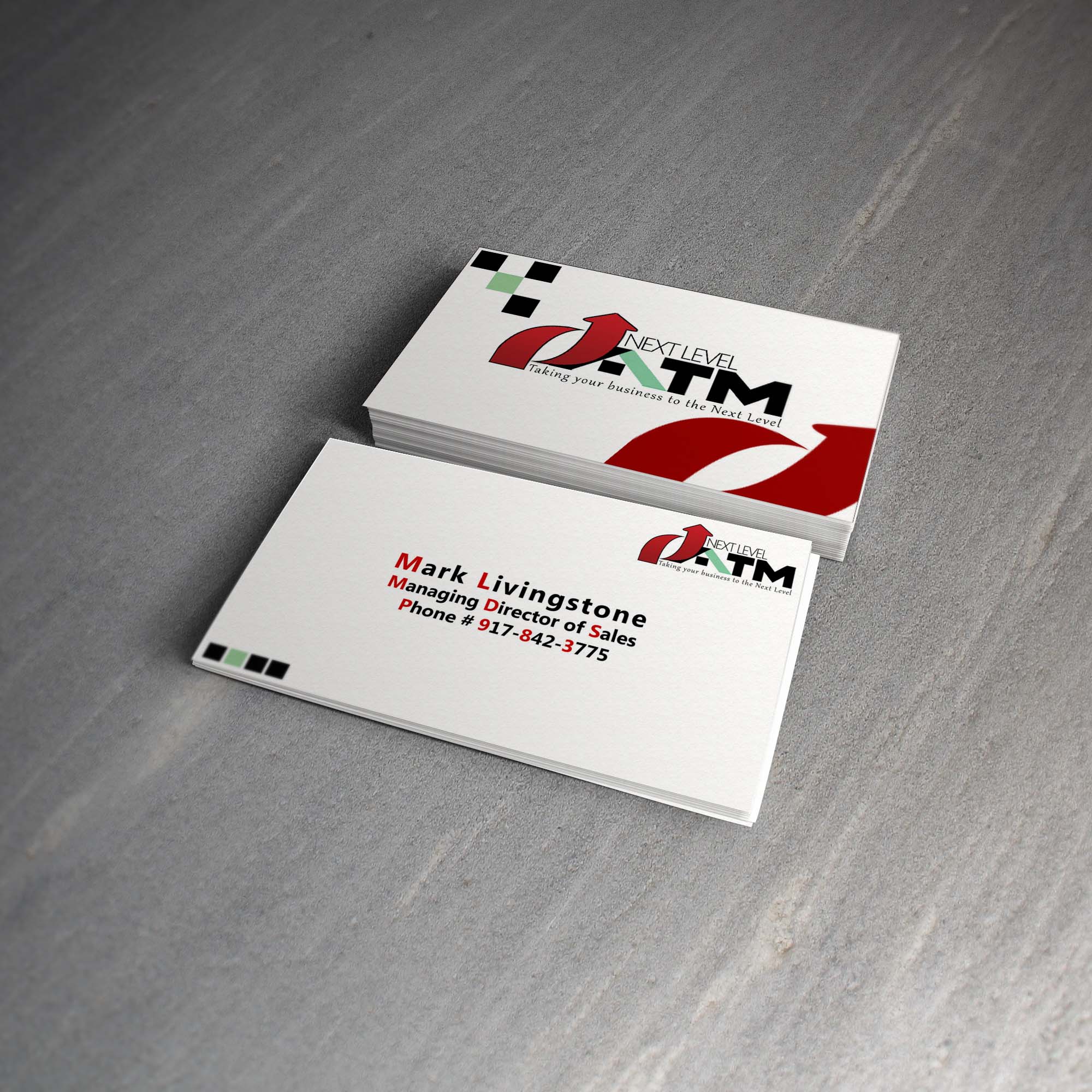 Next Level ATM Business Card design by Merog, merogdesign.com